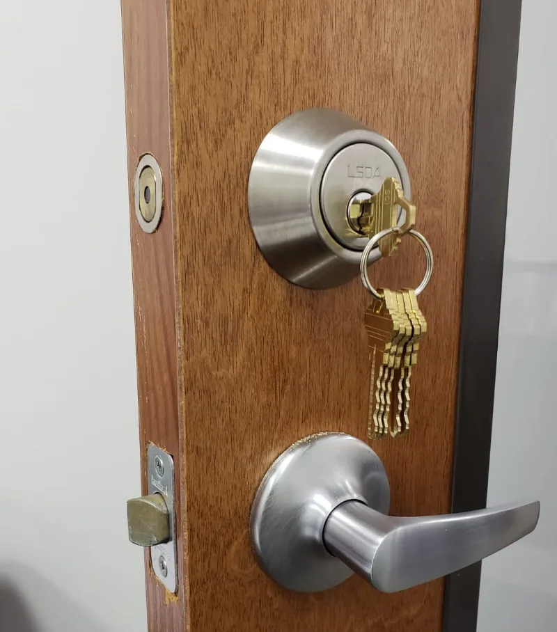 Installing a Grade-1 deadbolt on a Port St. Lucie front door